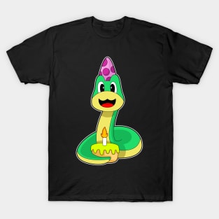 Snake Birthday Candle Cake T-Shirt